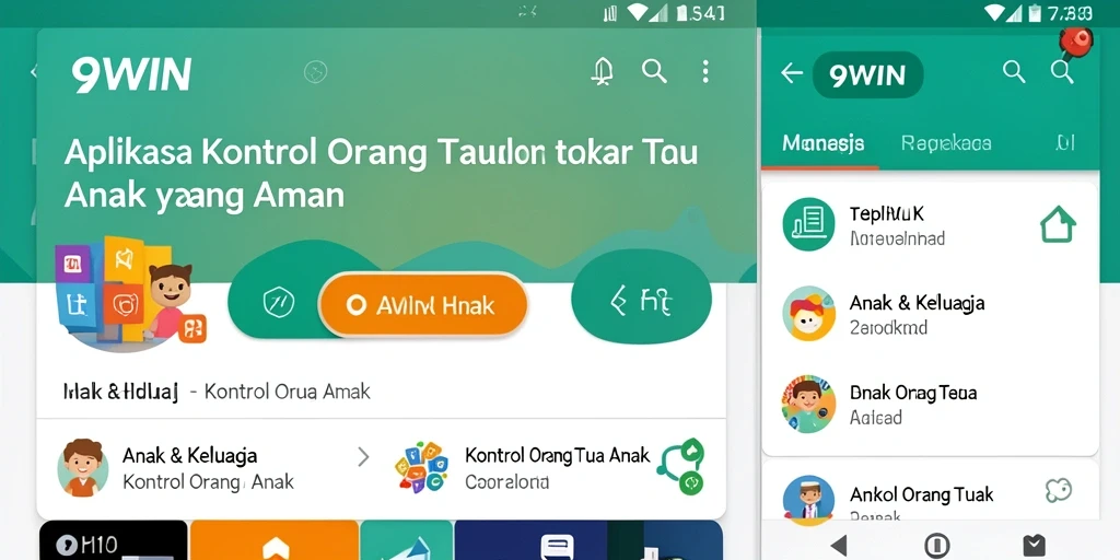 Antarmuka pengguna 9WIN yang sederhana dan efektif untuk kontrol orang tua.