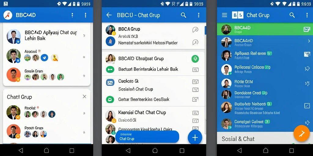 Tampilan antarmuka aplikasi BBCA4D untuk chatting grup yang interaktif.