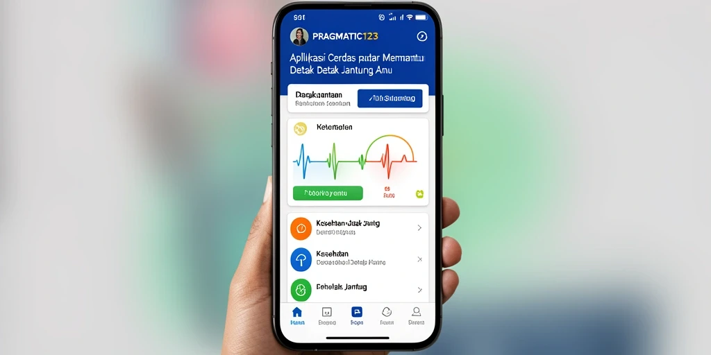 Antarmuka pengguna PRAGMATIC123 yang intuitif untuk memantau detak jantung.