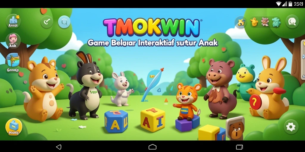 Antarmuka permainan edukatif TMOKWIN yang menarik.